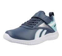 Reebok Girl's Rush Runner SYN Elastic LACE & TOP Strap Sneaker, Shadow/AIAQUA/FTWRWHITE, 2.5