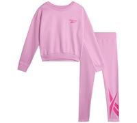 Reebok Girls' Sweatsuit Set - 2 Piece Hoodie Sweatshirt and Leggings - Youth Clothing Set for Girls (7-12), Pink, 12