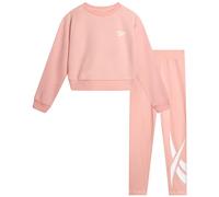 Reebok Girls' Sweatsuit Set - 2 Piece Hoodie Sweatshirt and Leggings - Youth Clothing Set for Girls (7-12), Peach, 10