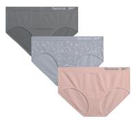 Reebok Girls' Underwear - Seamless Hipster Briefs (3 Pack), Light Blue/Pink/Grey, Small