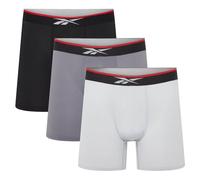 Reebok Glynn Boxers For Men | Pack of 3 Sports Trunks, Breathable & Stretchable Men's Underwear | Multipack Boxer Shorts, Black/Grey/Charcoal