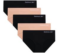 Reebok Hipster Panties for Women - 5 Pack Stretch Performance Seamless Underwear with Relaxed Tag-Free Waistband (S-XL), Black/Rose Dust, XL