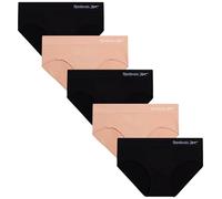 Reebok Hipster Panties for Women - 5 Pack Stretch Performance Seamless Underwear with Relaxed Tag-Free Waistband (S-XL), Black/Rose Dust, XL