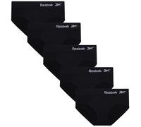Reebok Hipster Panties for Women - 5 Pack Stretch Performance Seamless Underwear with Relaxed Tag-Free Waistband (S-XL), Black/Black/Black/Black, XL