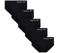 Reebok Hipster Panties for Women - 5 Pack Stretch Performance Seamless Underwear with Relaxed Tag-Free Waistband (S-XL), Black/Black/Black/Black, XL
