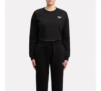 Reebok - ID Small Logo Cropped Fleece Crewneck Women's Sweatshirt, Black, Size: XL