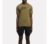 Reebok - ID Train Logo Stretch Tech T-Shirt, Army Green, Size: XS