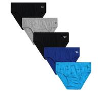 Reebok Low Rise Mens Briefs - 5 Pack Soft Cotton Underwear with Supportive Contour Pouch - Supportive Fit for Everyday Wear, Black/Surf the Web/Heather Grey/Print/Black, M