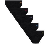 Reebok Low Rise Mens Briefs - 5 Pack Soft Cotton Underwear with Supportive Contour Pouch - Supportive Fit for Everyday Wear, All Black, L
