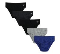 Reebok Low Rise Mens Underwear Briefs - 5 Pack Performance Briefs Cotton Underwear For Men with Contour Pouch (Sizes: S-XL), Black/Surf the Web/Heather Grey/Charcoal Heather/Black, XL
