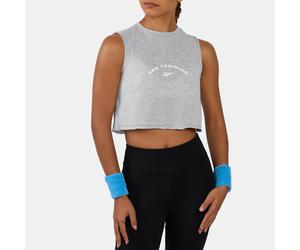 Reebok - Lux Cropped Graphic Women's Tank, Grey Marl, Size: 2XS