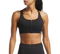 Reebok Women's LUX Front-Zip HIGH Impact Bra Training, Black, S