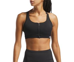 Reebok LUX Front-Zip HIGH Impact Bra Black