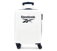 Reebok Maveryck Cabin Bag, White, 38 x 55 x 20 cm, Hard ABS, Side Combination Lock, 34 L, 2.86 kg, 4 Double Wheels, Hand Luggage