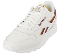 Reebok Men Classic Leather Sneaker, Chalk/Classic Maroon F23/Retro Gold F23-R, 17