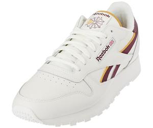 Reebok Men Classic Leather Sneaker, Chalk/Classic Maroon F23/Retro Gold F23-R, 17