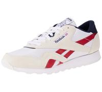 Reebok Men Classic Nylon Sneaker, FTWR White/Flash Red/Vector Navy, 4