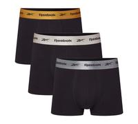 Reebok Men’s Cotton Stretch 3 Pack Trunks - Soft Breathable Everyday Underwear