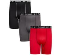 Reebok Men’s Underwear - Big & Tall Performance Boxer Briefs (3 Pack), Red/Black/Grey, XXXXL