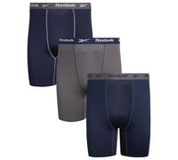 Reebok Men's Boxer Briefs - 3 Pack Long Leg Performance Boxers for Men - Big and Tall Mens Underwear Pack (S-XL), Maritime Blue/Blackened Pearl/Maritime Blue, 4XL