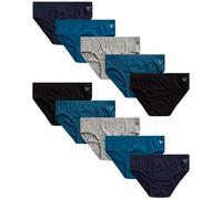 Reebok Men?s Underwear ? Low Rise Briefs with Contour Pouch (10 Pack), Size Small, Blues/Light Grey/Black