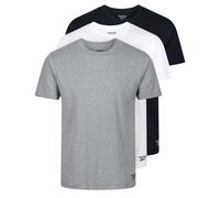 Reebok Mens 3 Pack Crew Neck Tee Santo - Black/White/Grey Marl
