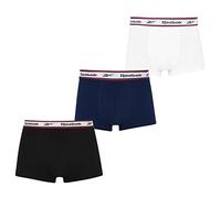 Reebok Mens 3 Pack Trunks Blk/Wht/NVY XL