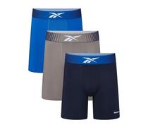 Reebok Mens 3 pack Trunks Waite Navy/Grey/Blue L