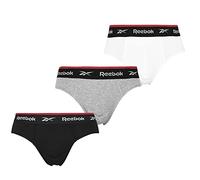 Reebok Mens 3 Pack Wiggins Briefs Black/White/Grey L
