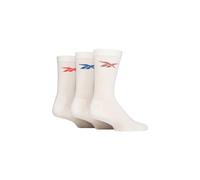 Reebok Mens & 3 Pair Essentials Cotton Crew Socks with Arch Support in White | Size: 8-10 Reebok White 8-10