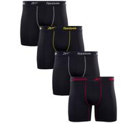 Reebok Men's Active Underwear - Sport Soft Performance Boxer Briefs (4 Pack), Size X-Large, All Black