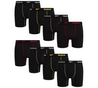 Reebok Men's Active Underwear - Sport Soft Performance Boxer Briefs (8 Pack), Size Large, All Black