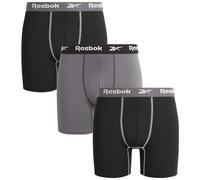 Reebok Men's Boxer Briefs - 3 Pack Comfort Stretch Sustainable Underwear Boxers for Men with Contour Pouch (Sizes: S-XL), Black/Blackened Pearl/Black, M