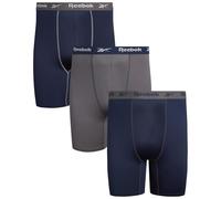 Reebok Men's Boxer Briefs - 3 Pack Long Leg Performance Boxers for Men - Big and Tall Mens Underwear Pack (S-XL), Maritime Blue/Blackened Pearl/Maritime Blue, 4XL