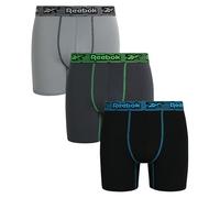 Reebok Men's Boxer Briefs - 3 Pack Moisture Wicking Athletic Performance Underwear Boxers for Men with Contour Pouch (S-L), 3pk- Black/Blackened Pearl/Charcoal Grey, M