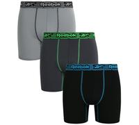 Reebok Mens Boxer Briefs - 3 Pack Moisture Wicking Athletic Performance Underwear - Boxer Briefs for Men (Sizes: S-XL), 3pk- Black/Blackened Pearl/Charcoal Grey, L