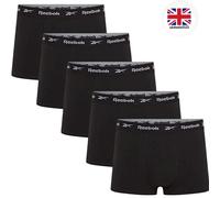 Reebok Men's Boxer Trunks 5-Pack XL Black Breathable Performance Cotton Blend