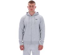 Reebok Men's Colton Small Logo Zip Through Hoody Hooded Sweatshirt, Light Grey Marl, L