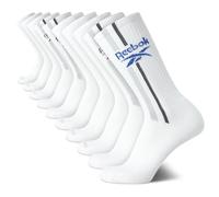 Reebok Mens Crew Socks - 10 Pack Moisture Wicking Comfort Stretch Cushioned Athletic Performance Socks for Men (Sizes 6-12.5), White, 4.5-12.5 UK