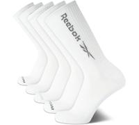 Reebok Men's Cushioned Comfort Athletic Performance High Crew Socks (5 Pack) (Solid White, Shoe Size: 6-12.5)