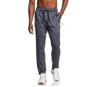 Reebok Men's Fleece Tech Sweatpant, Zippered Pockets, Athletic Joggers, Ebony Heather, Large