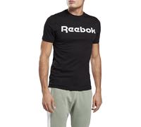 Reebok Men's Graphic Series Linear Logo T Shirt, Black/White, S UK