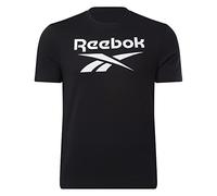 Reebok Men's Identity Big Stacked Logo Tee, Black, Large