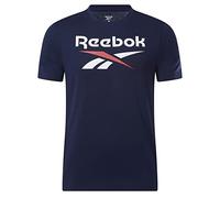 Reebok Men's Identity Big Stacked Logo Tee T-Shirt, Vector Navy, Large
