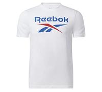 Reebok Men's Identity Big Stacked Logo Tee, White, Large