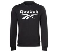 Reebok Men's Identity Fleece Stacked Logo Long Sleeve Graphic Sweatshirt, Black, XXL