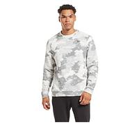 Reebok Men's Identity Modern Camo Fleece Crew Long Sleeve Sweatshirt, Pure Grey 4, XS