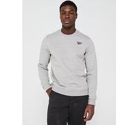 Reebok Men's Identity Small Logo Fleece Sweatshirt, Grey, Size 2Xl, Men Grey