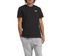 Reebok Men's Identity Small Logo TEE T-Shirt, Black/White/Vector RED, M