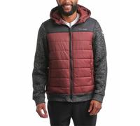 Reebok Men's Jacket - Warm Insulated Quilted Puffer Jacket with Sweater Fleece Sleeves - Hooded Outdoor Jacket for Men (M-XL), Maroon, XXL